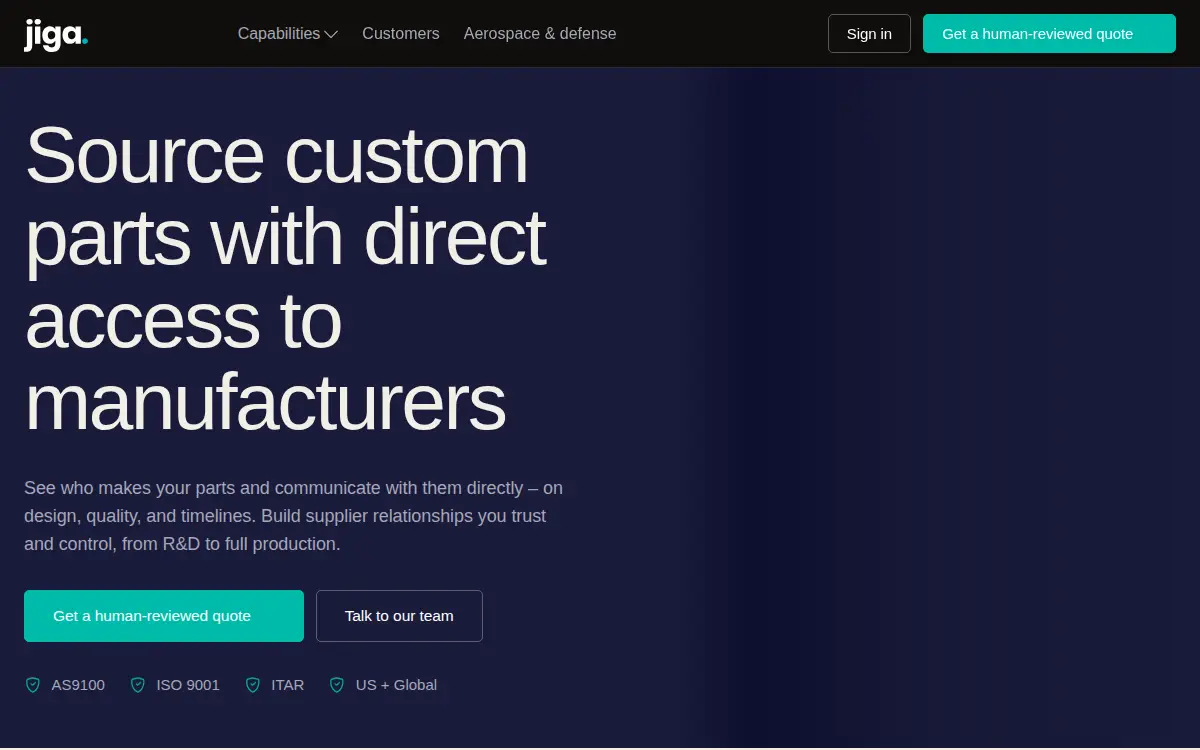 Homepage of Jiga, INC.