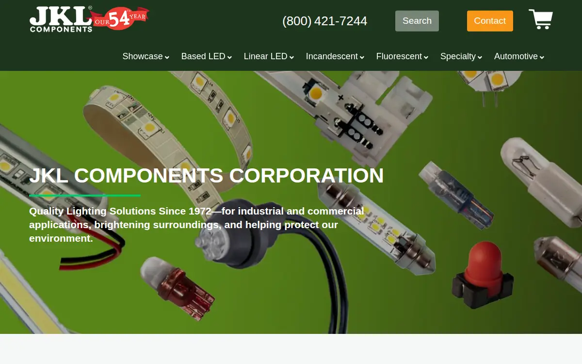 Homepage of Jkl Components, Corporation