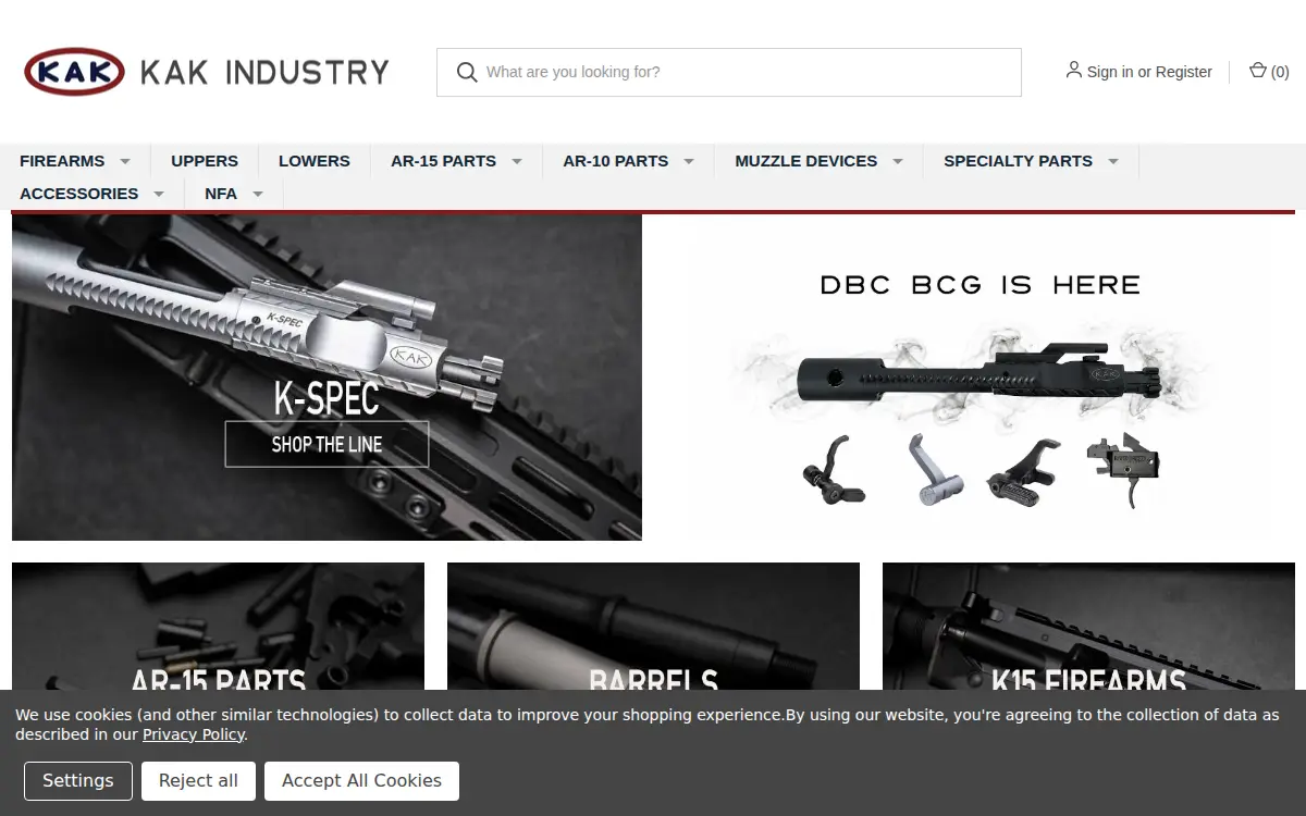 Homepage of Kak Industry LLC