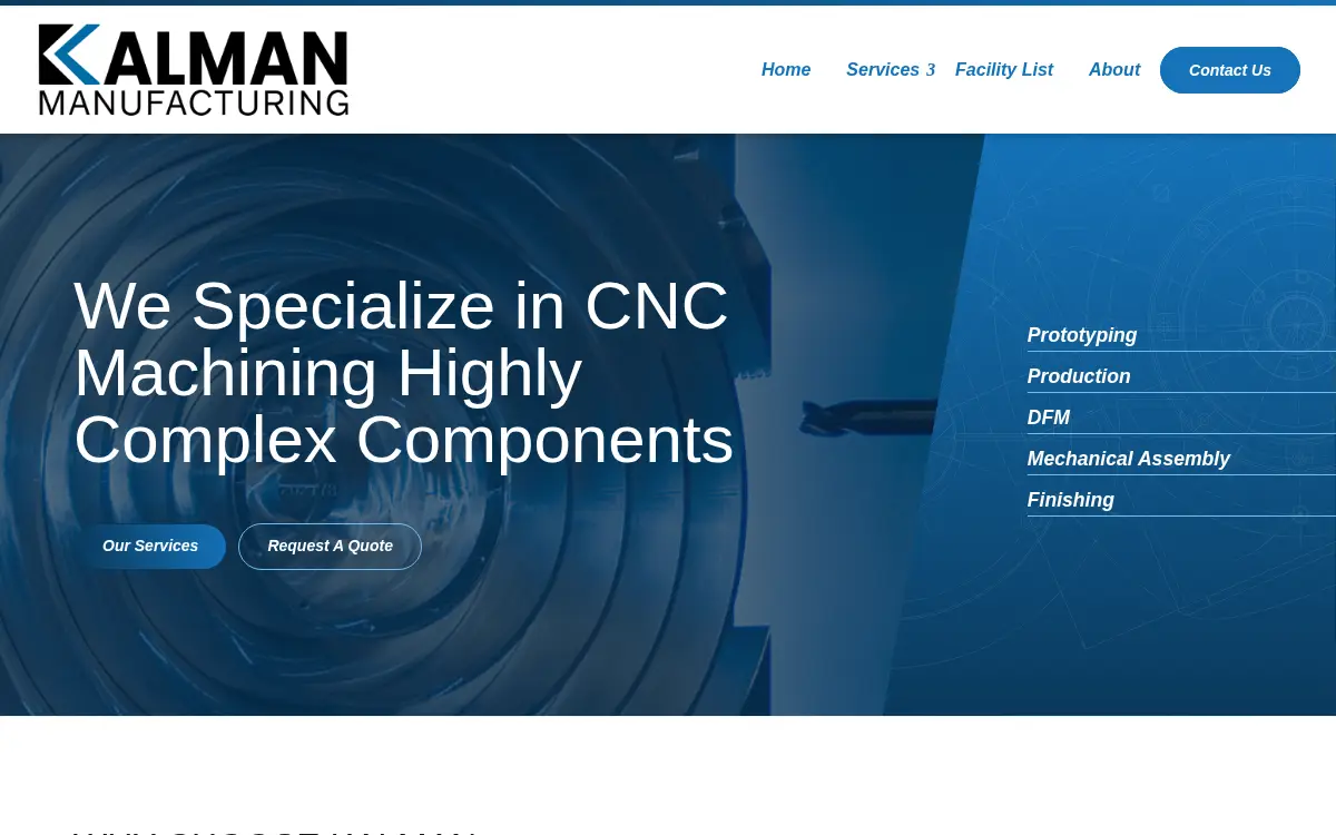 Homepage of Kalman Manufacturing, INC