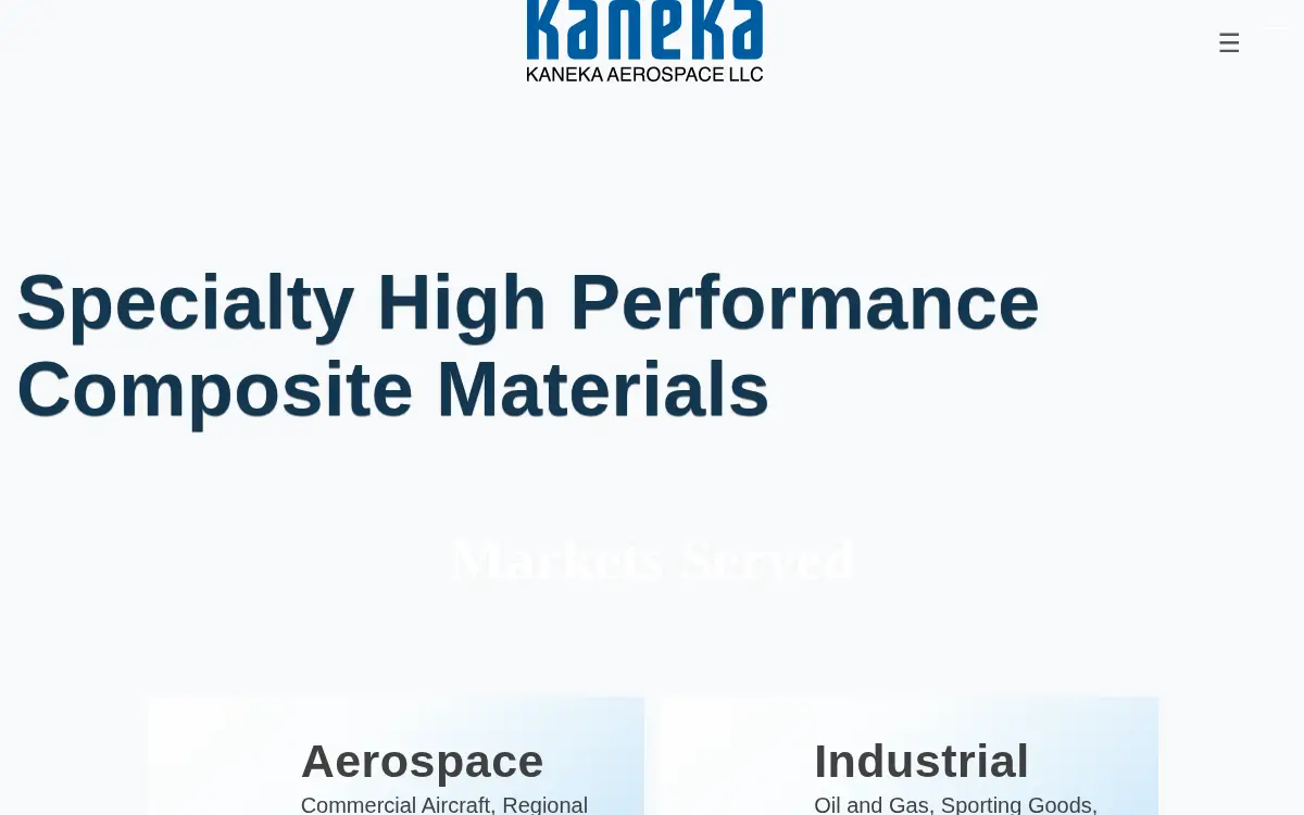 Homepage of Kaneka Aerospace LLC