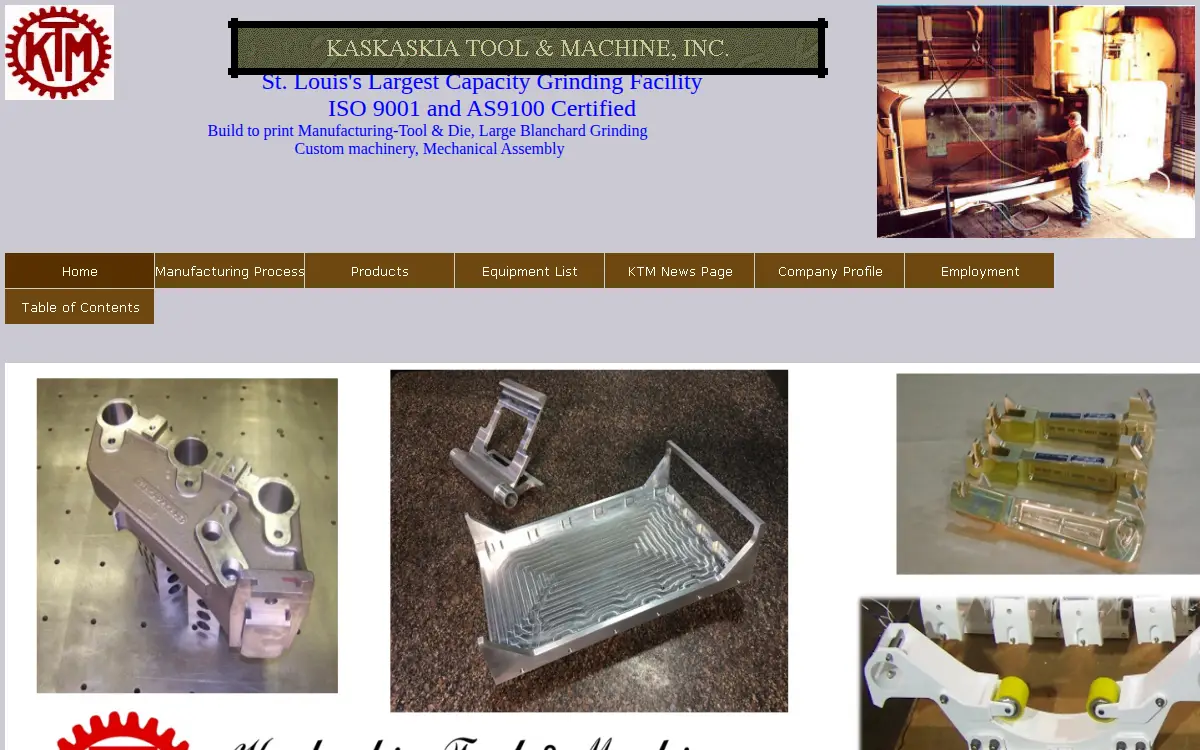 Homepage of Kaskaskia Tool and Machine, INC