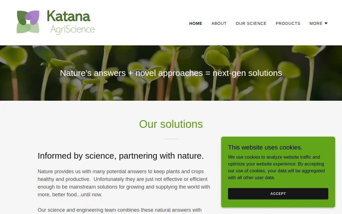 Homepage of Katana Agriscience LLC