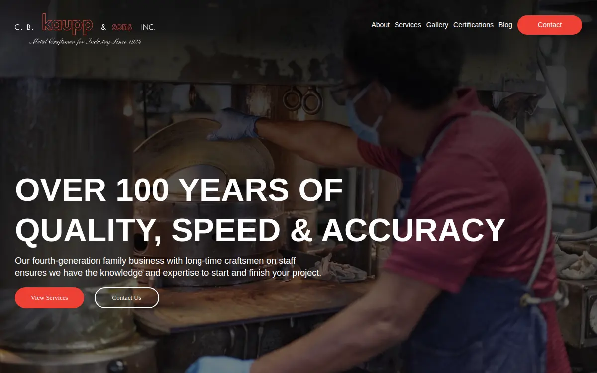 Homepage of C. B. Kaupp & Sons, INC.