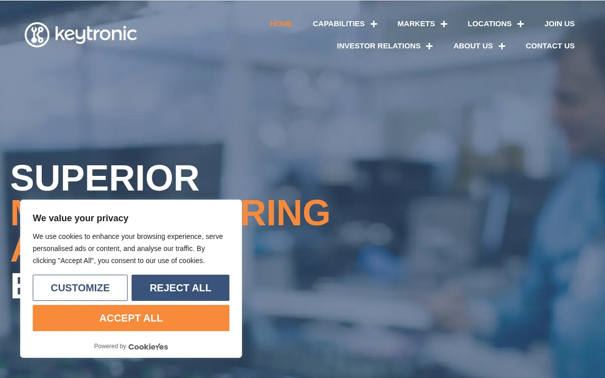 Homepage of CDR Manufacturing dba Keytronic