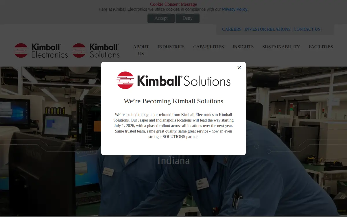 Homepage of Kimball Electronics Group, LLC
