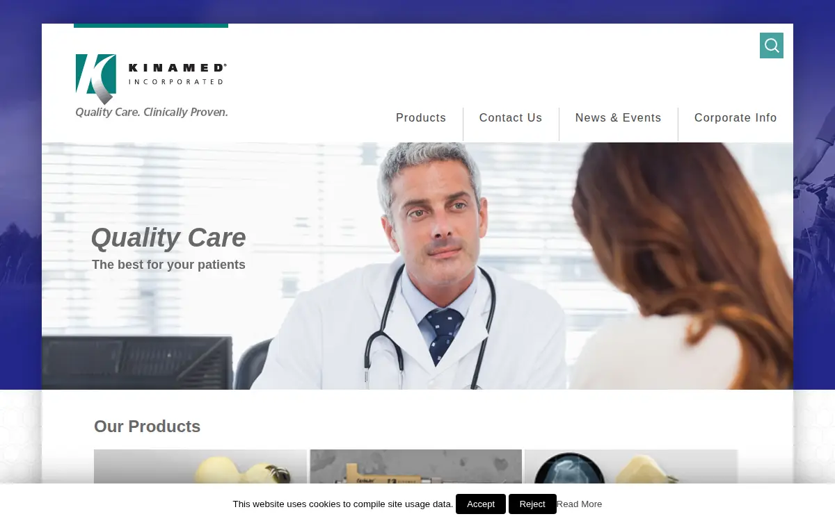 Homepage of Kinamed, INC.