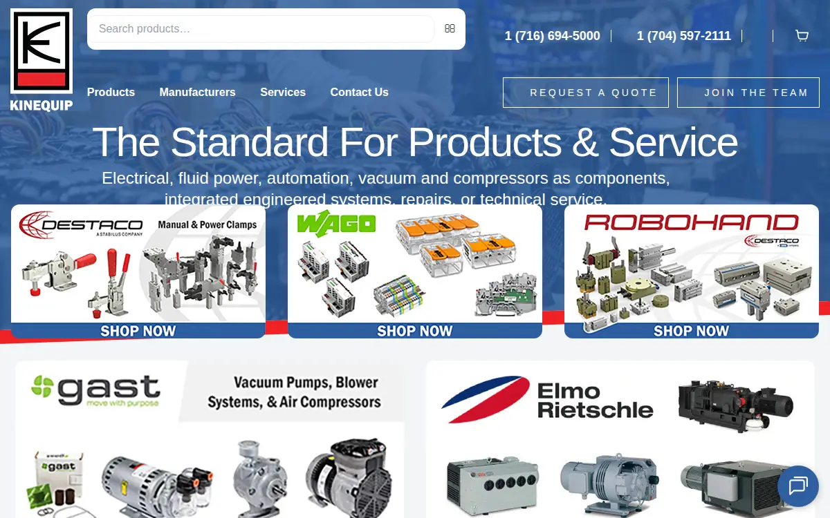 Homepage of Kinequip INC.