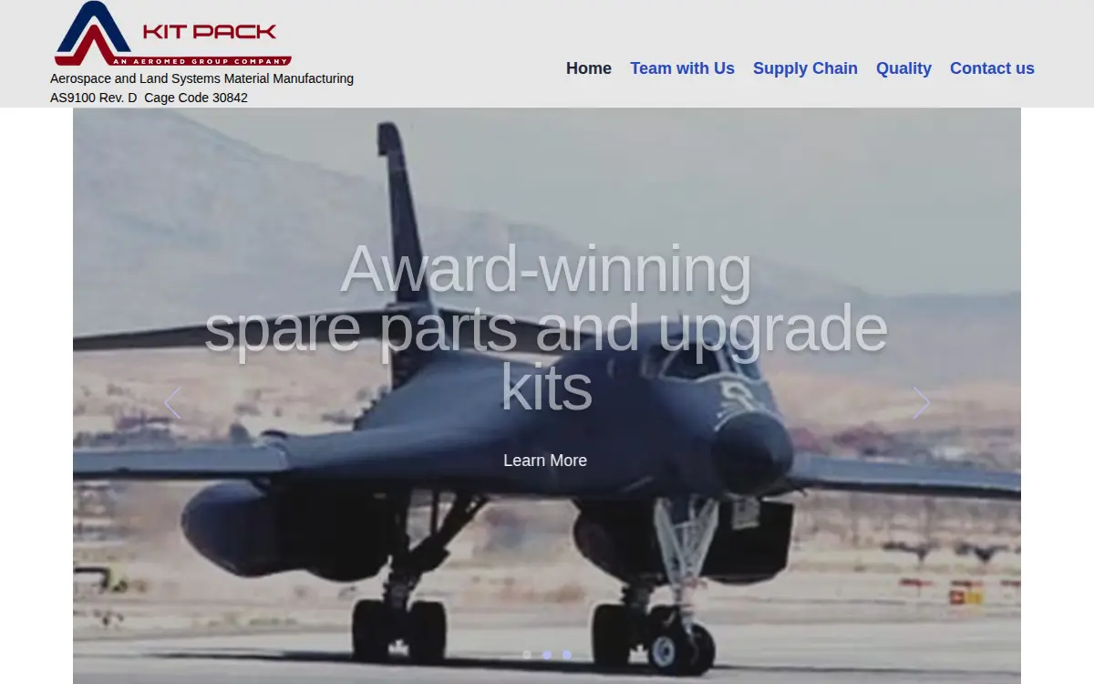 Homepage of Kit Pack, LLC