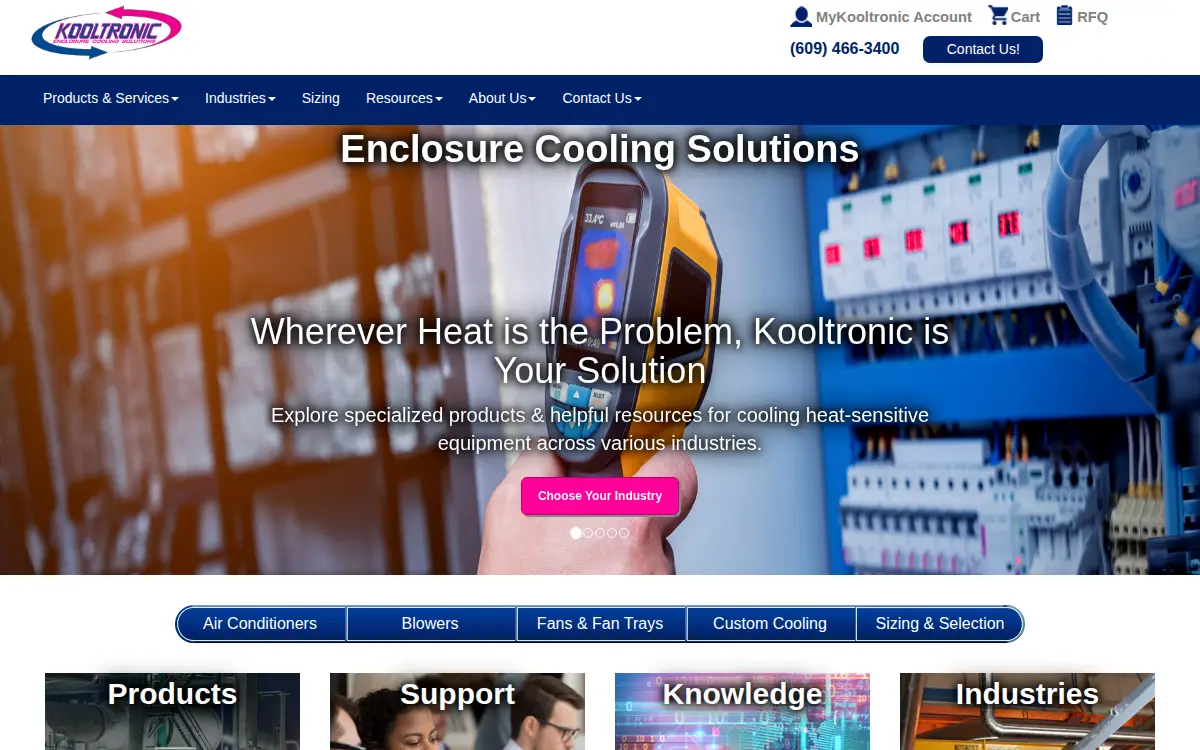 Homepage of Kooltronic, INC.