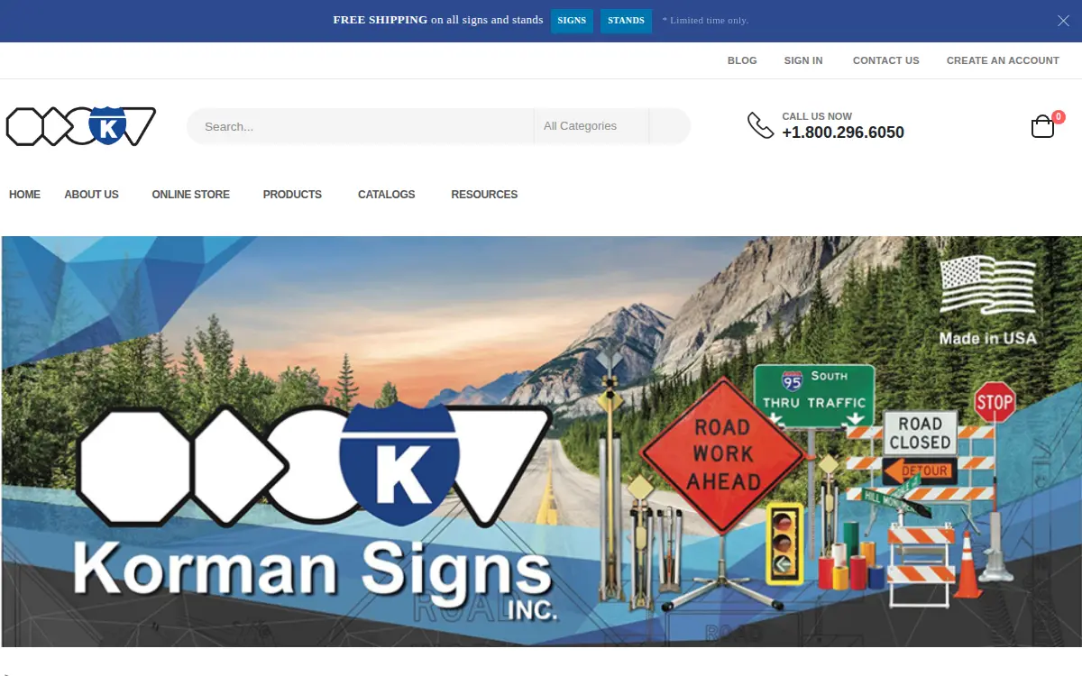 Homepage of Korman Signs, INC.