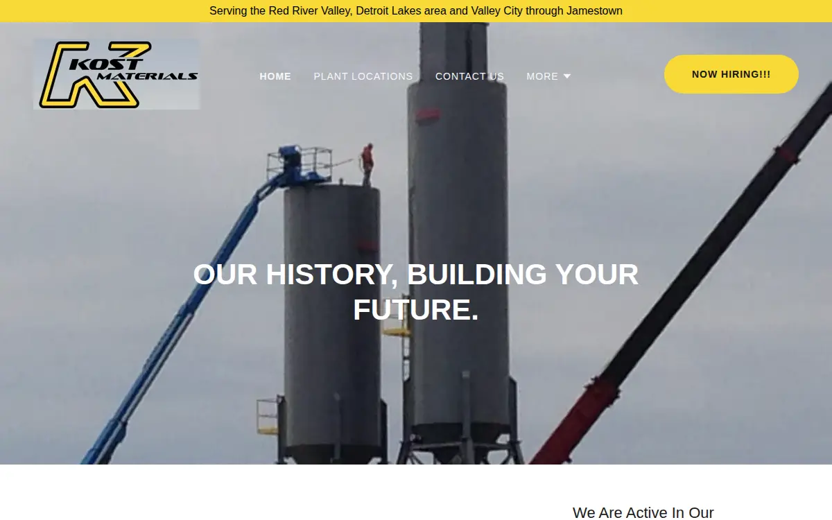 Homepage of Kost Materials LLC