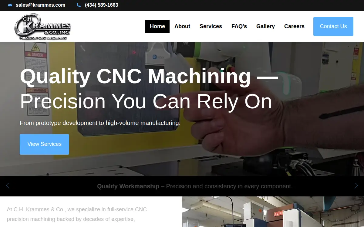 Homepage of C.h. Krammes & Co., INC.