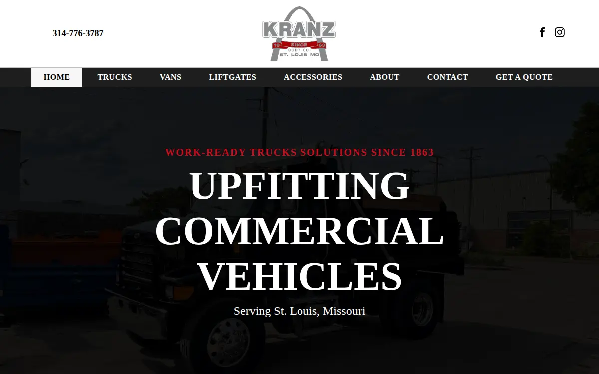 Homepage of Kranz Body Co., LLC