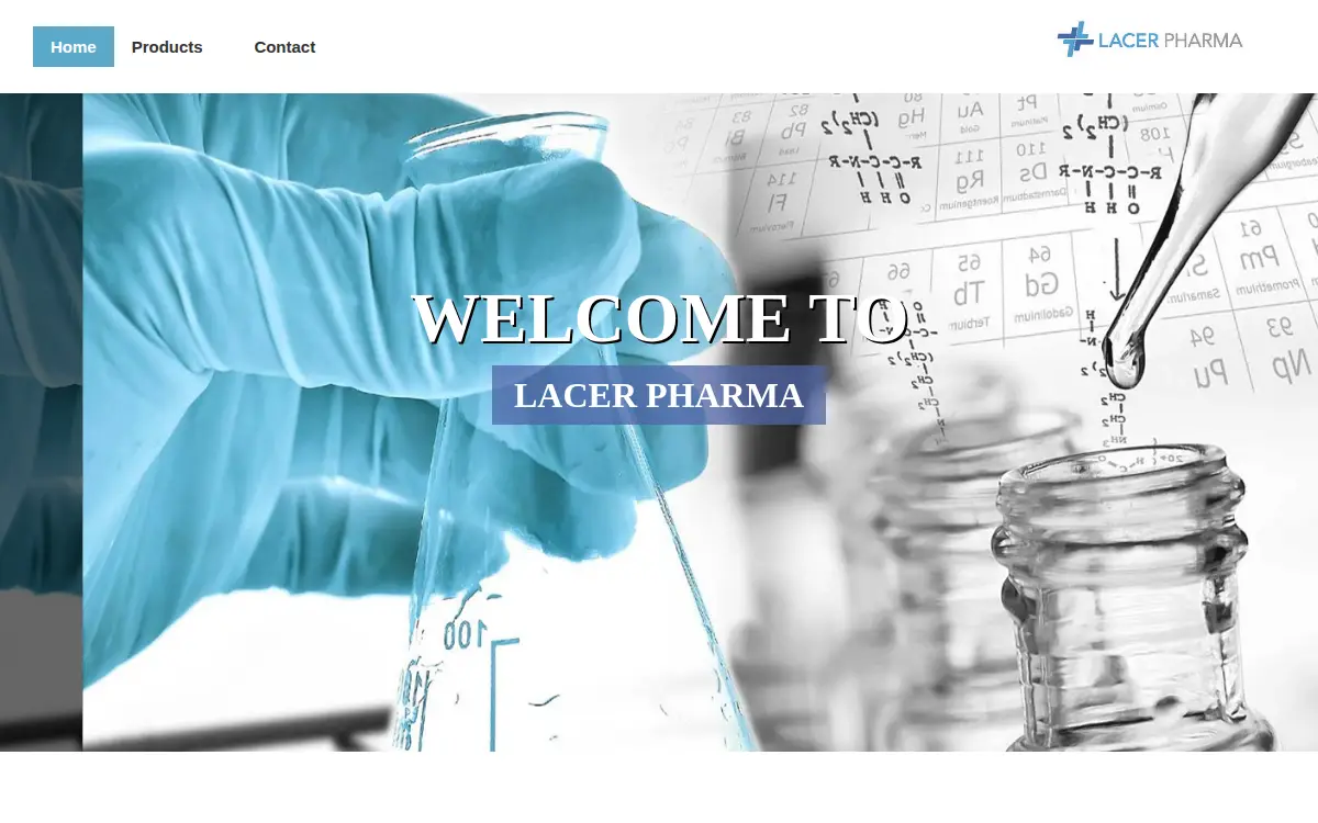 Homepage of Lacer Pharma, LLC