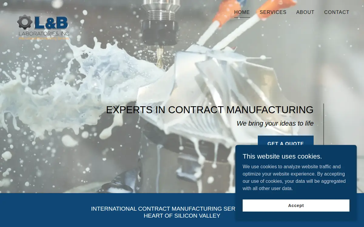 Homepage of L & B Laboratories INC
