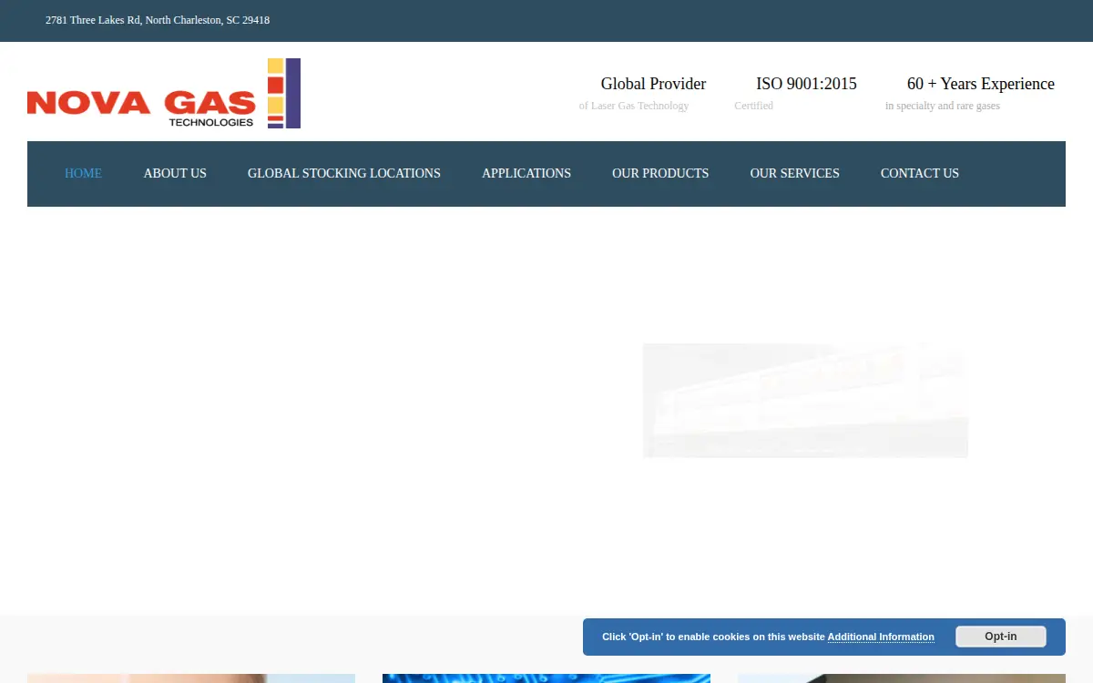 Homepage of Nova Gas Technologies, INC.