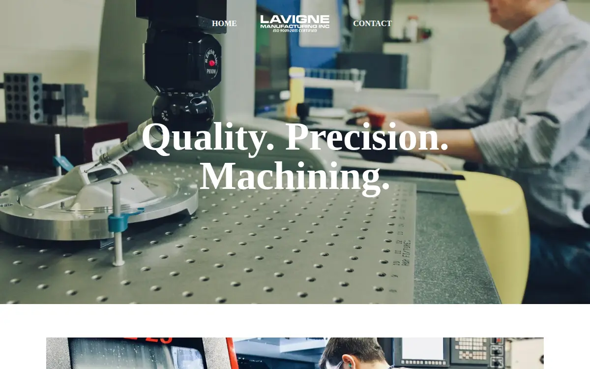 Homepage of Lavigne Manufacturing, INC