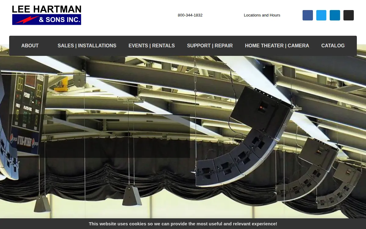 Homepage of Lee Hartman & Sons, INC.