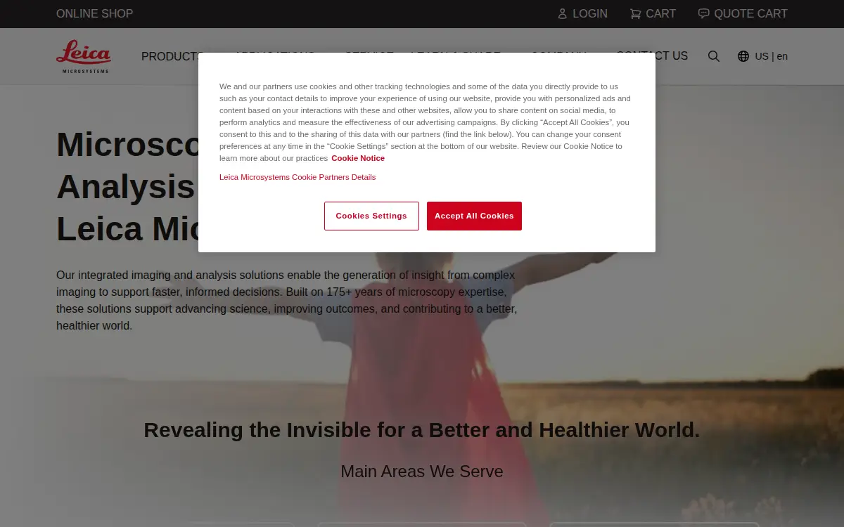Homepage of Leica Microsystems INC.