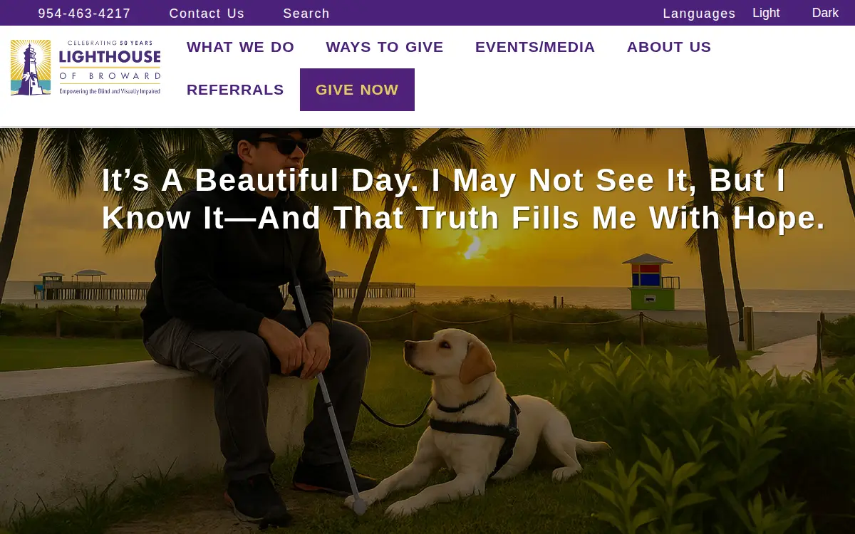 Homepage of Lighthouse of Broward County, INC.