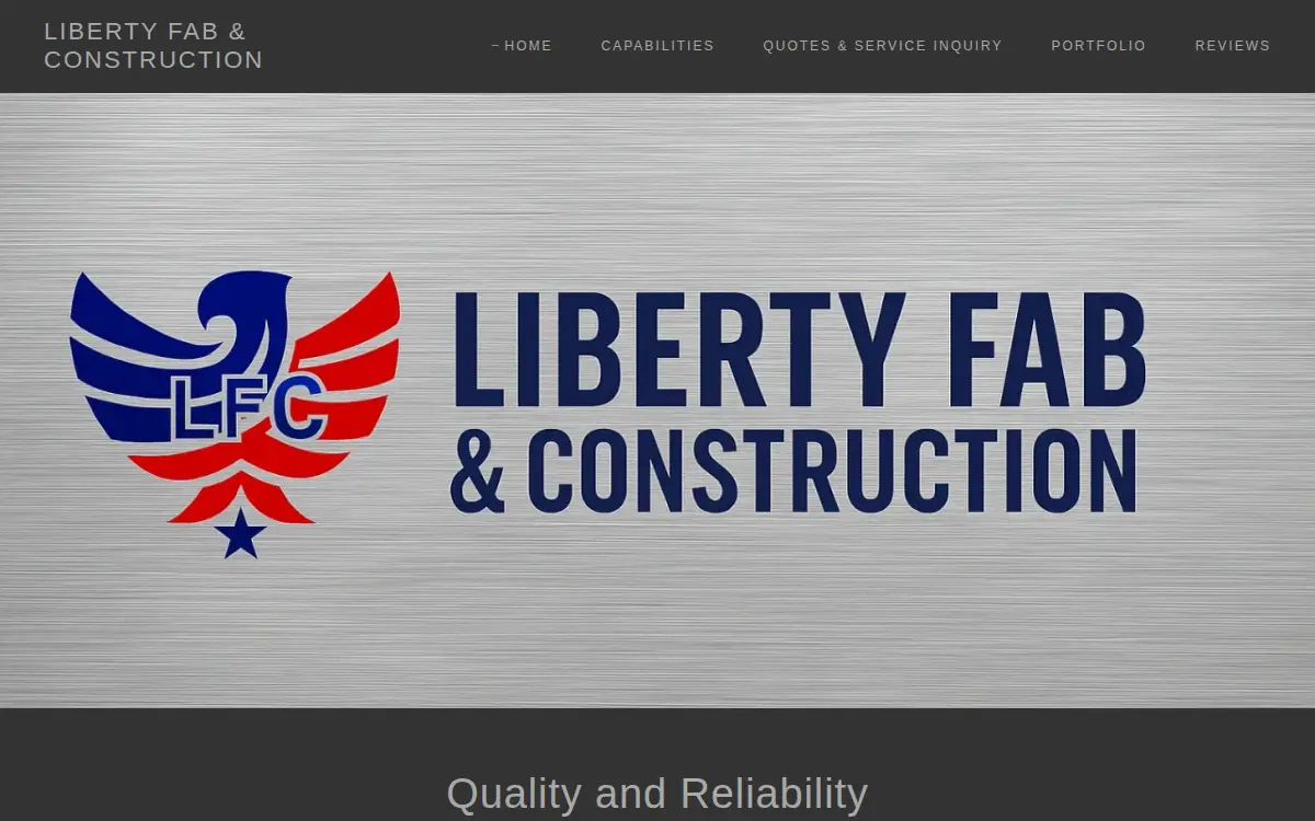 Homepage of Liberty Fab & Construction, LLC