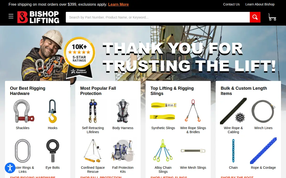 Homepage of Western Sling, LLC