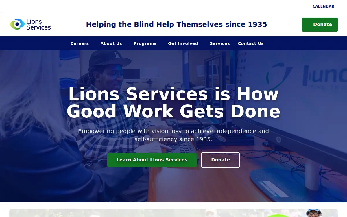 Homepage of Lions Services, INC.