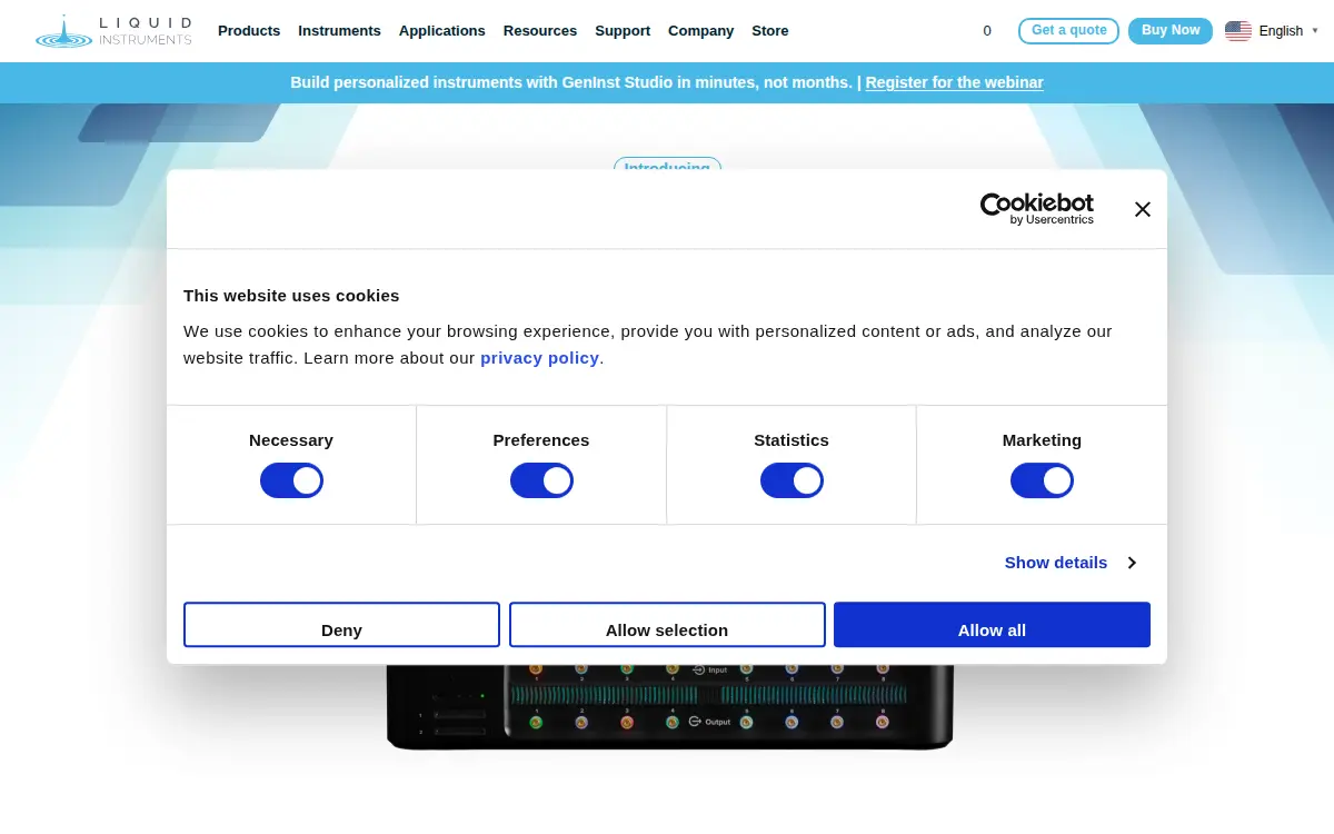 Homepage of Liquid Instruments INC
