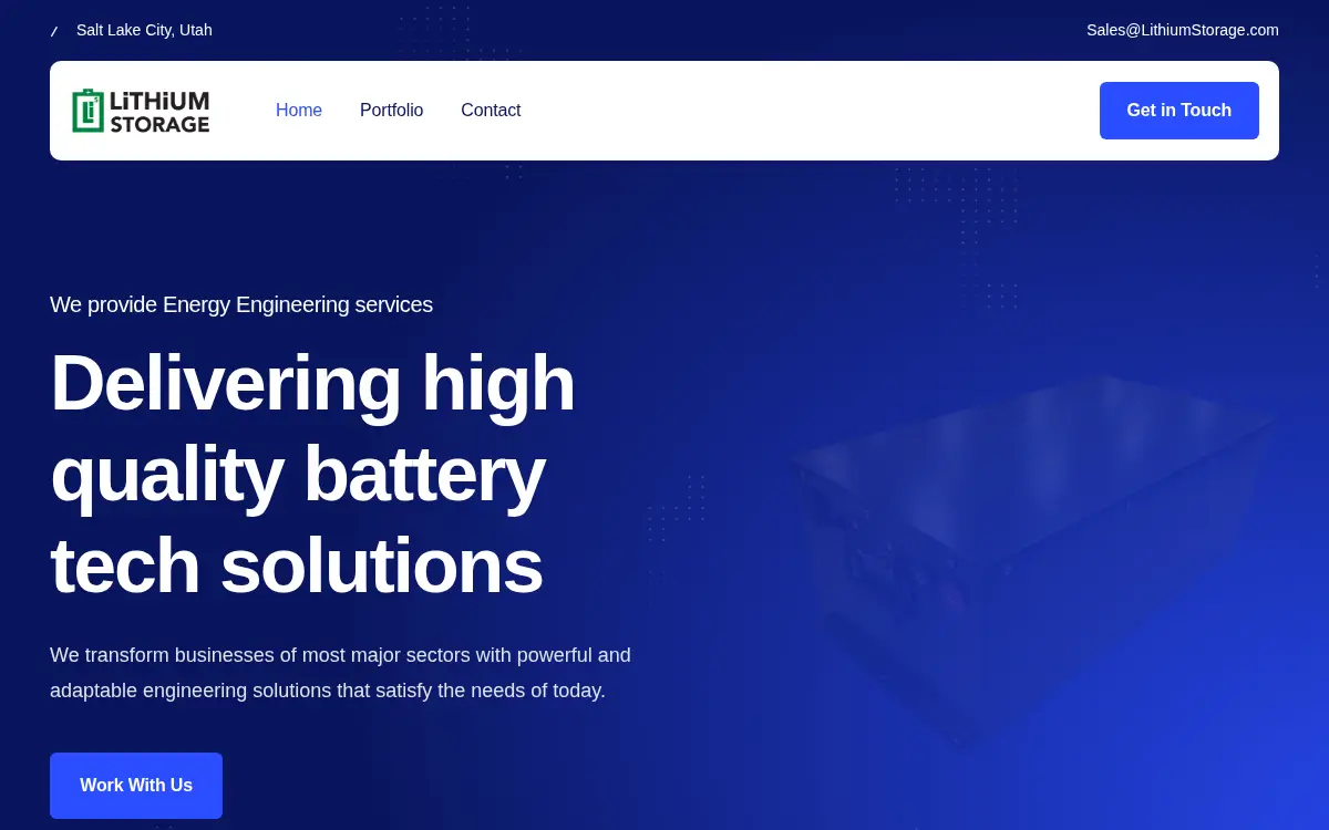 Homepage of Lithium Storage Incorporated