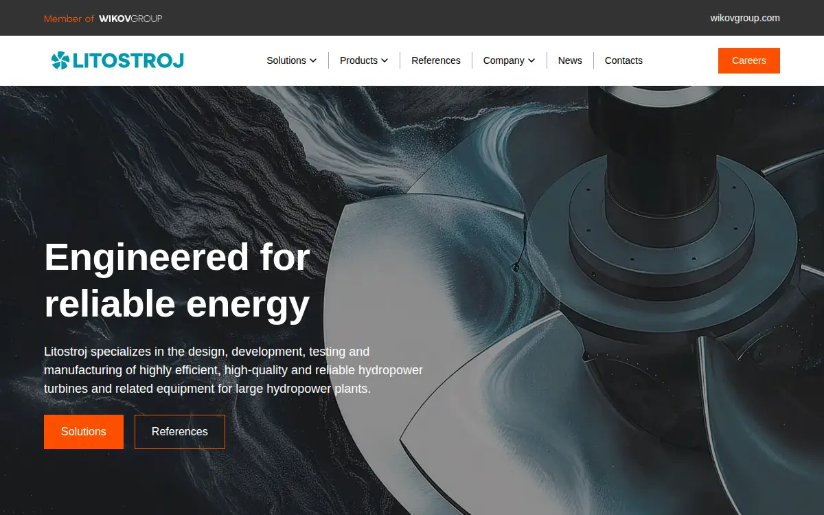 Homepage of Litostroj Us, LLC