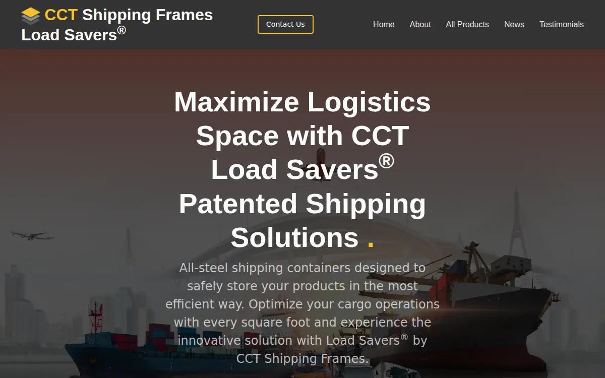 Homepage of Cct Shipping Frames, LLC