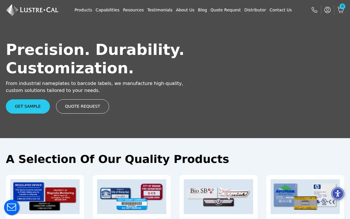 Homepage of Lustrecal LLC