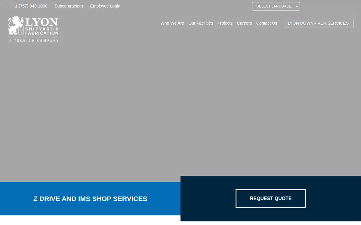 Homepage of Lyon Shipyard & Fabrication, LLC