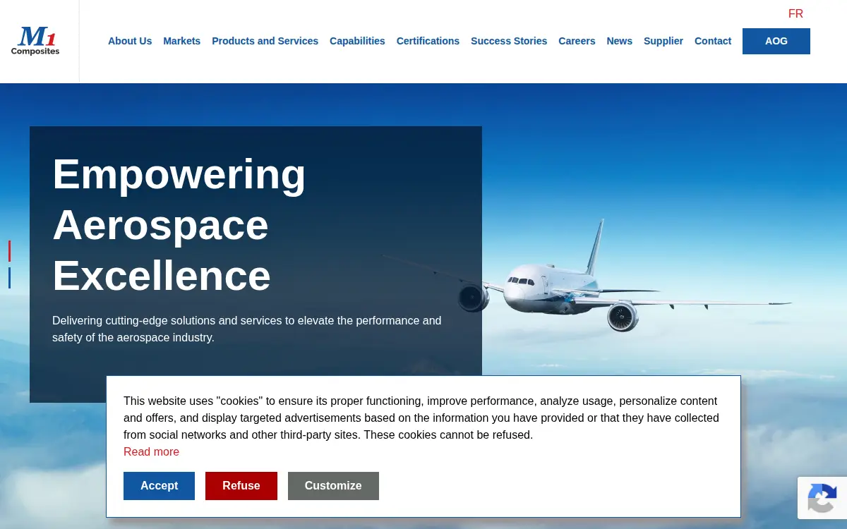 Homepage of M1 Composites Technology CORP.