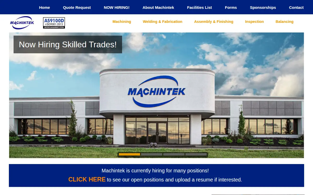 Homepage of Machintek CO