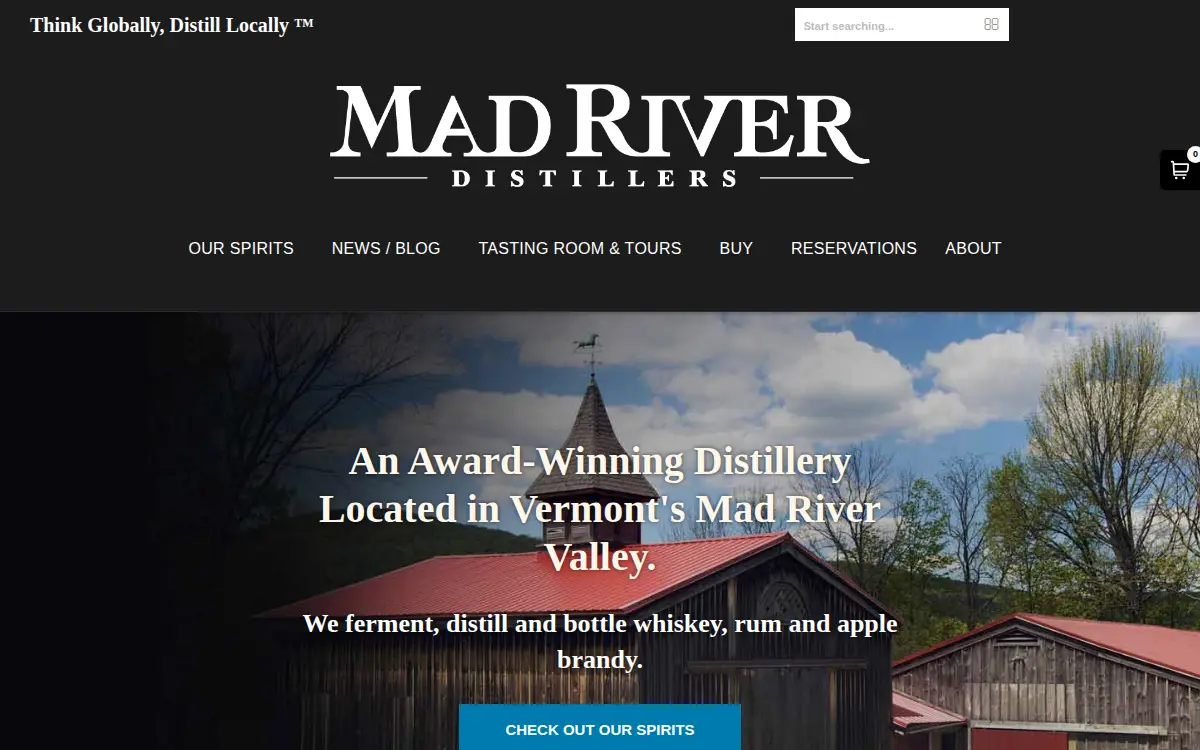 Homepage of Cold Spring Spirits LLC