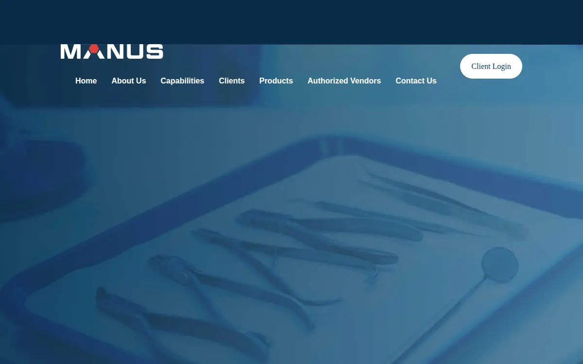 Homepage of Manus Medical, LLC