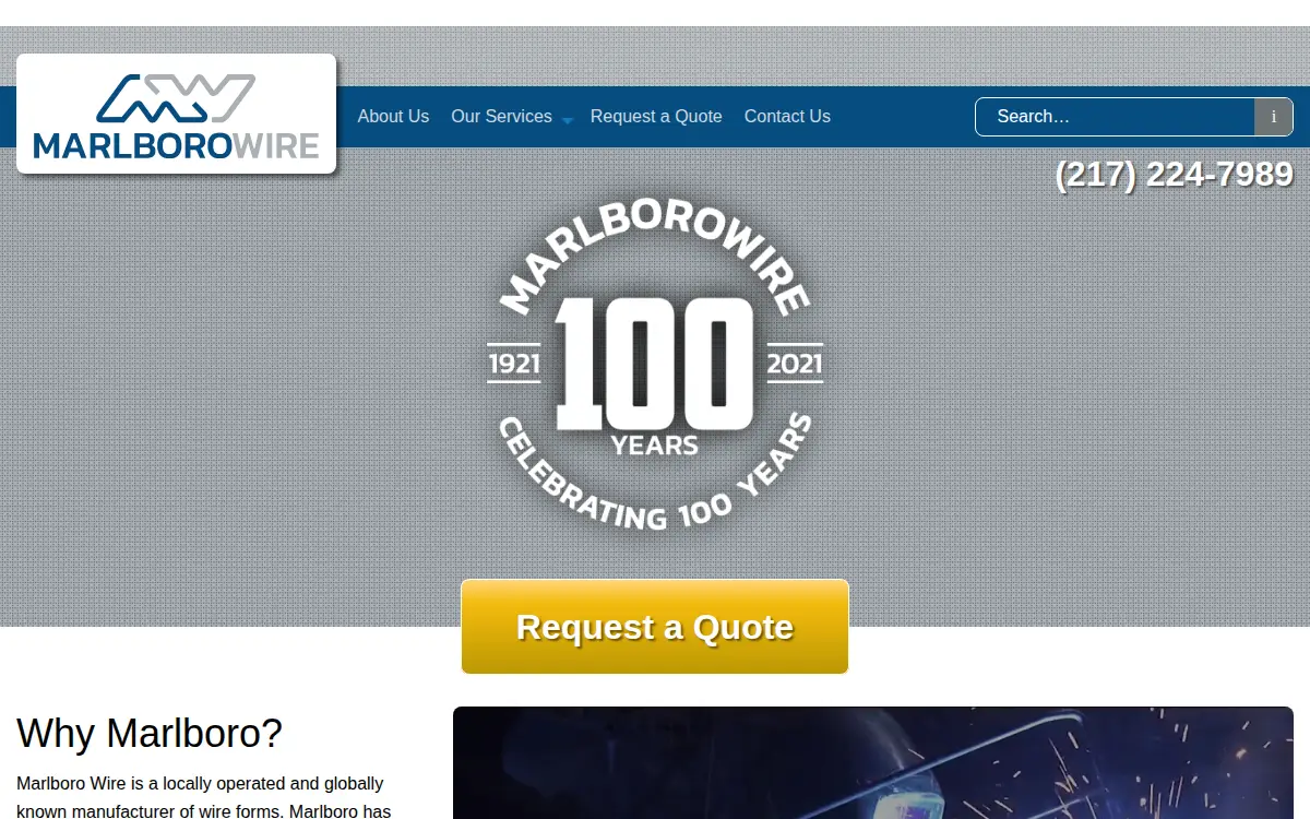 Homepage of Marlboro Wire, Limited