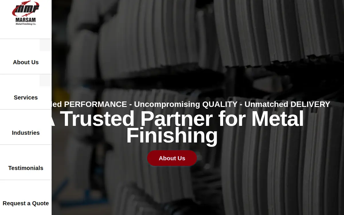 Homepage of Marsam Metal Finishing CO