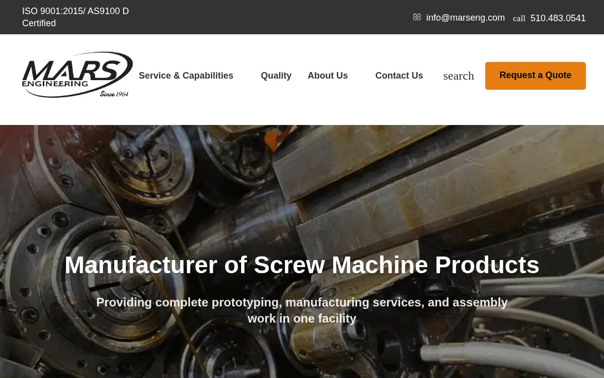 Homepage of M.a.r.'s Engineering Company, INC.