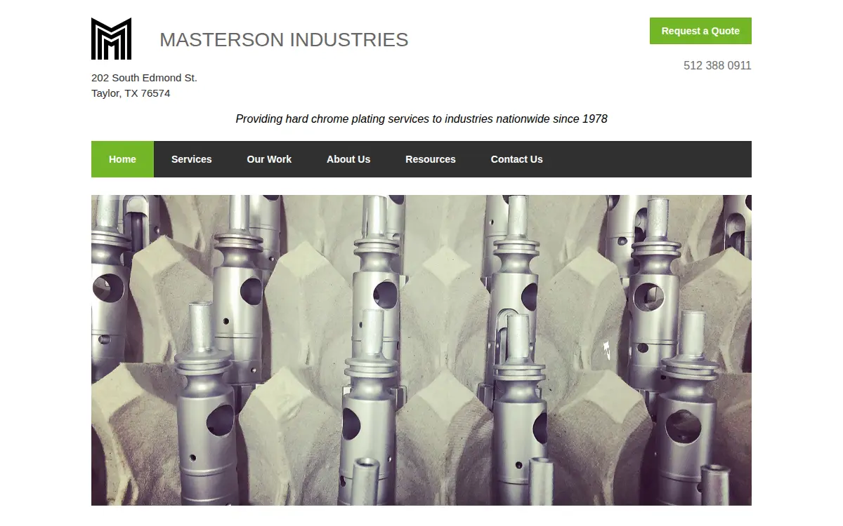 Homepage of Masterson Industries, INC.