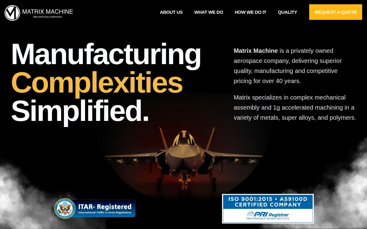 Homepage of Matrix Machine INC