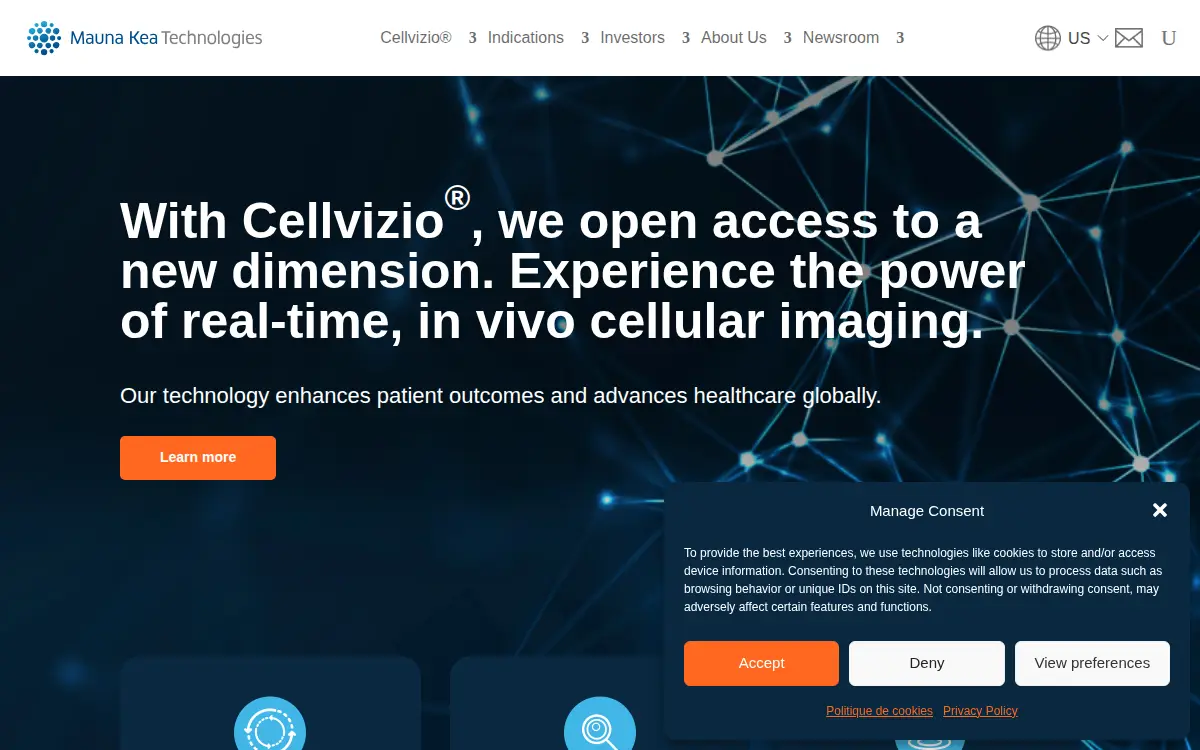 Homepage of Mauna Kea Technologies, INC.