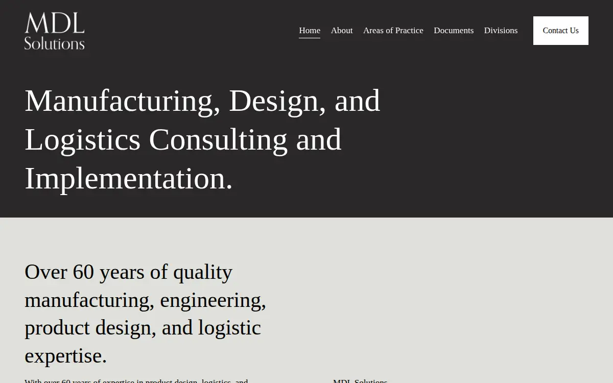 Homepage of Mdl Solutions Incorporated