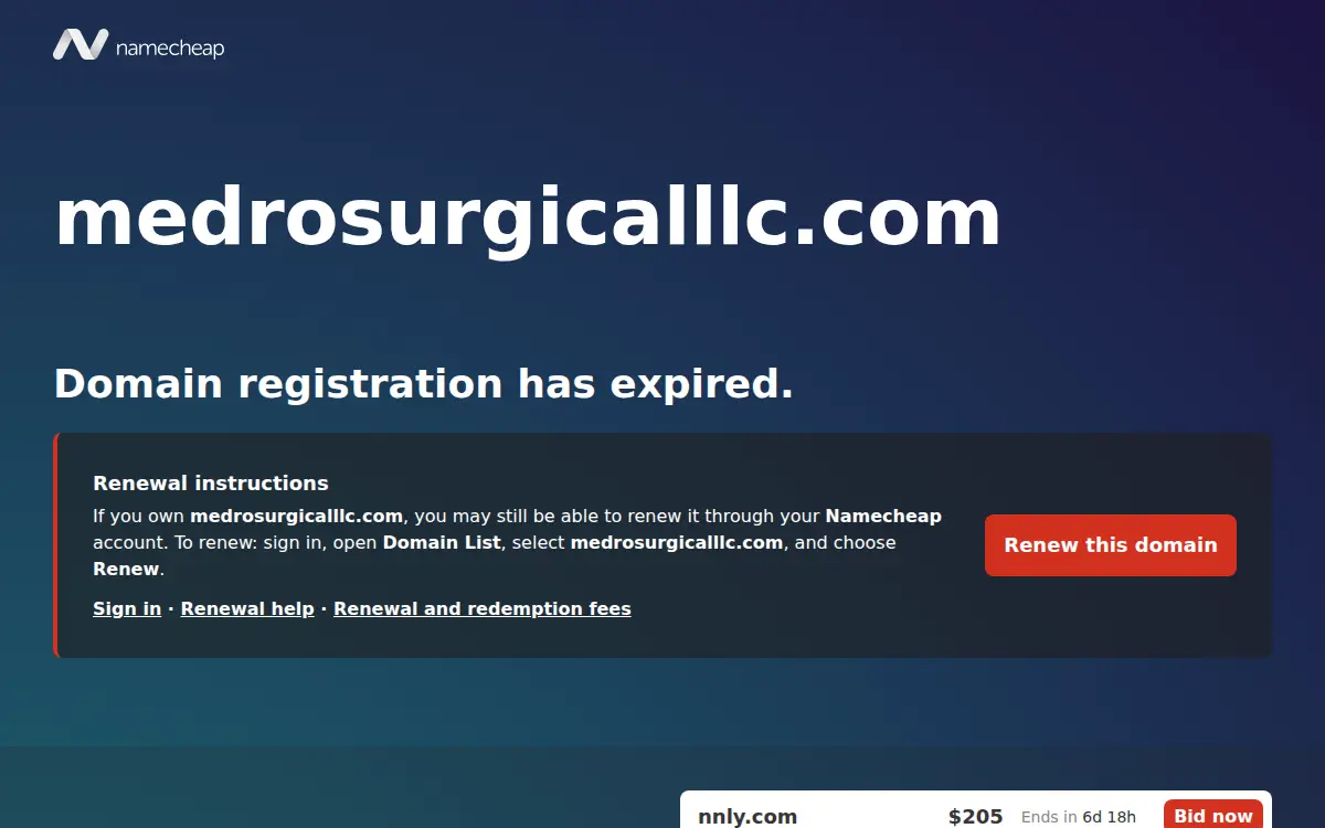 Homepage of Medro Surgical Instruments LLC