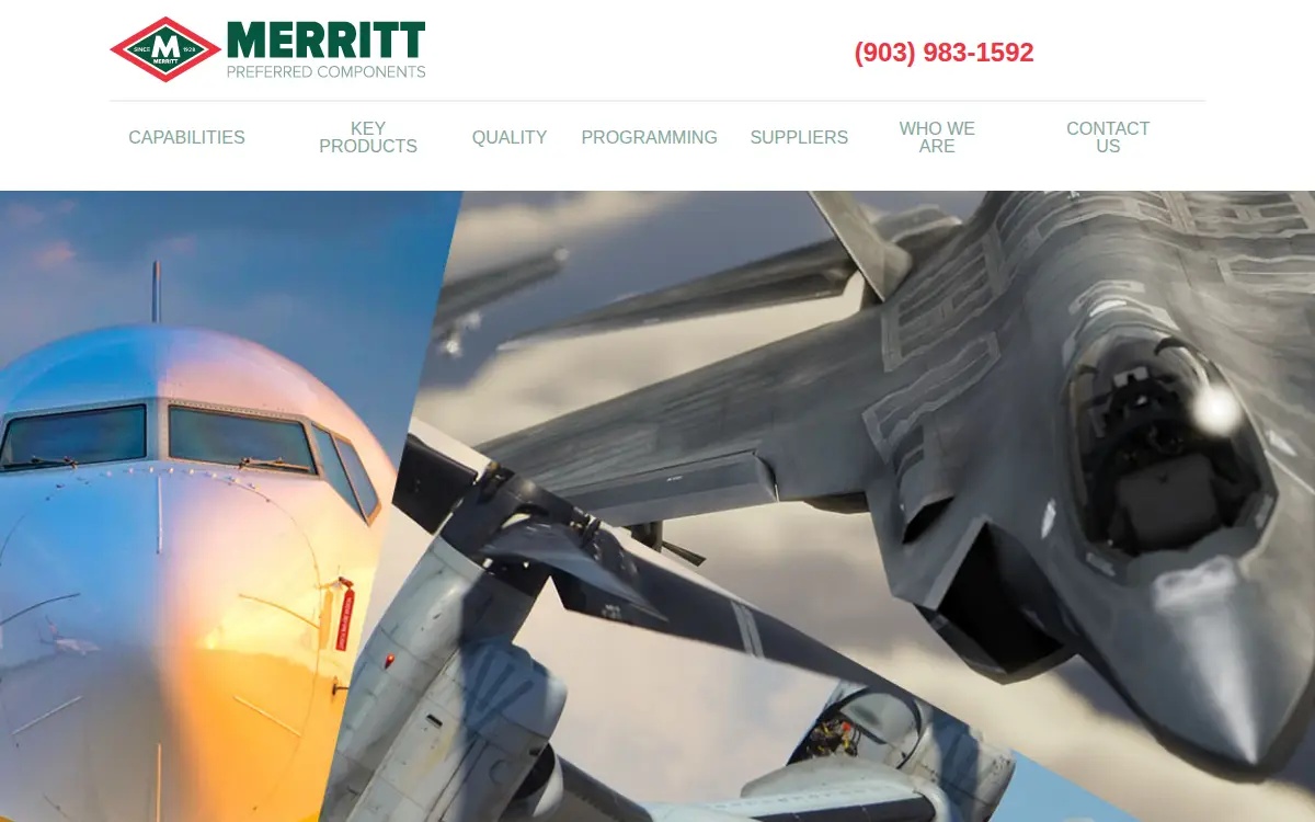 Homepage of Merritt Preferred Components INC