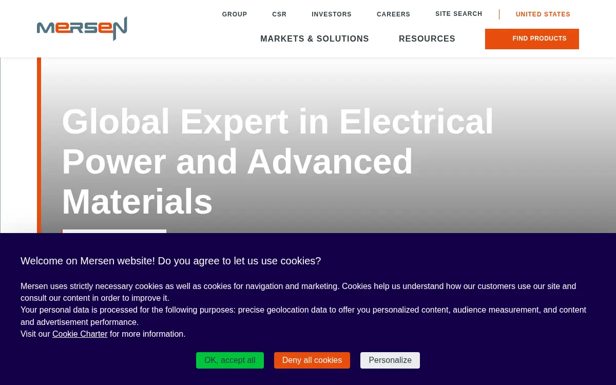 Homepage of Mersen USA Gs CORP.