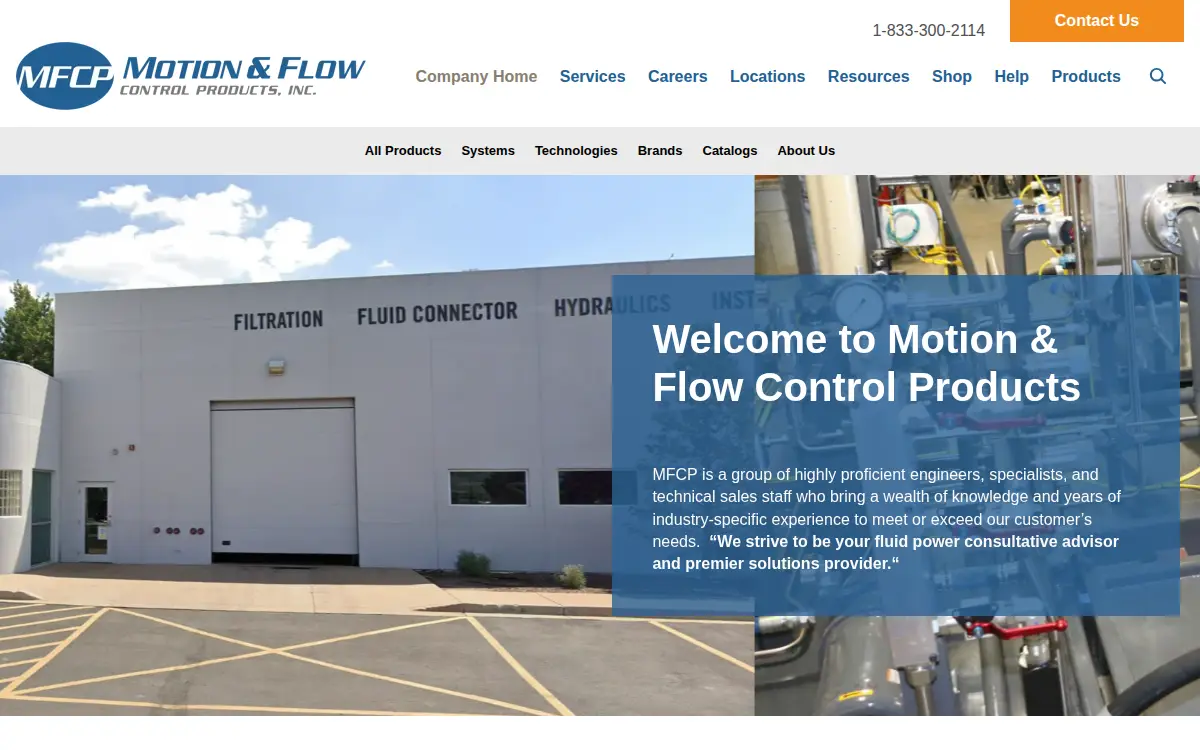 Homepage of Motion & Flow Control Products INC