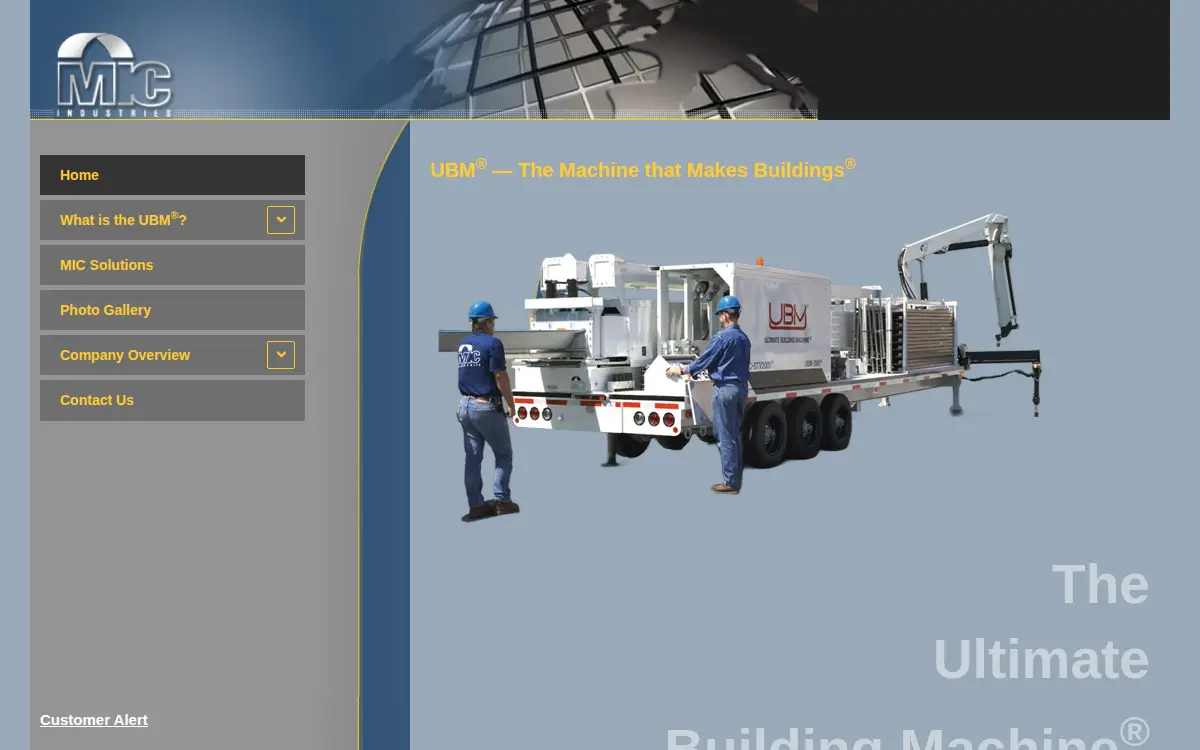 Homepage of M.i.c. Industries, INC